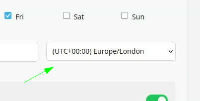 Timezone dropdown selector